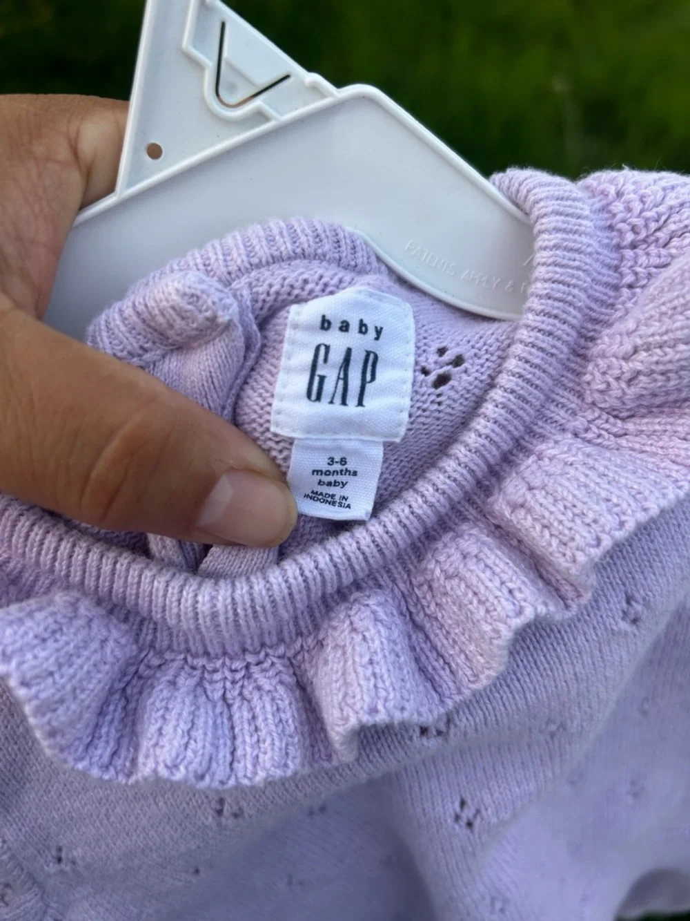 GAP Baby Lilac Ruffle Knit Sweater